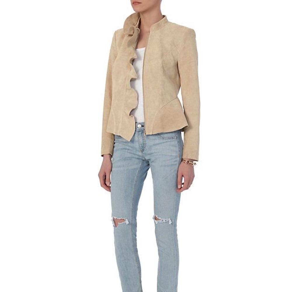 Intermix Dixon Suede Ruffle jacket